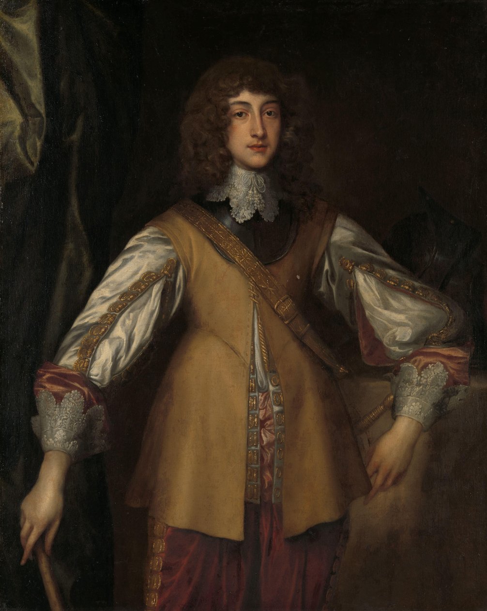 Rupertin (1619-1682), Reinin prinssi-Pfalzin muotokuva taistelupuvussa tekijältä Anthony van Dyck (copy after)