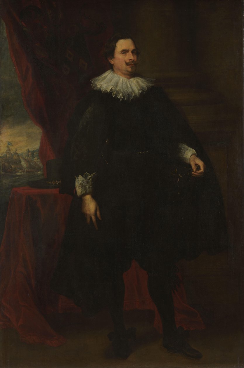 Muotokuva Van der Borcht -perheen miesjäsenestä tekijältä Anthony van Dyck (follower of)