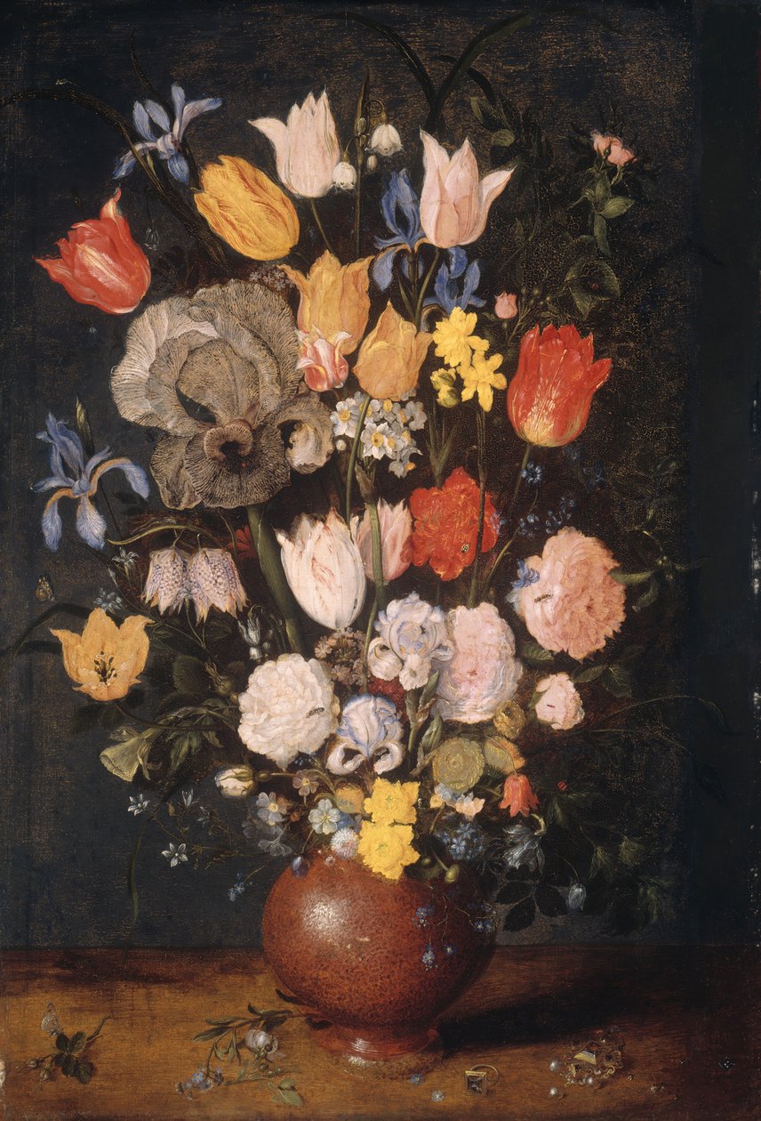 Kukkakimppu savimaljakossa, n. 1610. tekijältä Anthony van Dyck