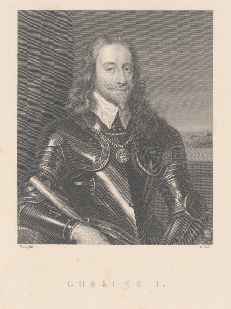 Kaarle I, kaiverrus W. Hall tekijältä Anthony van Dyck