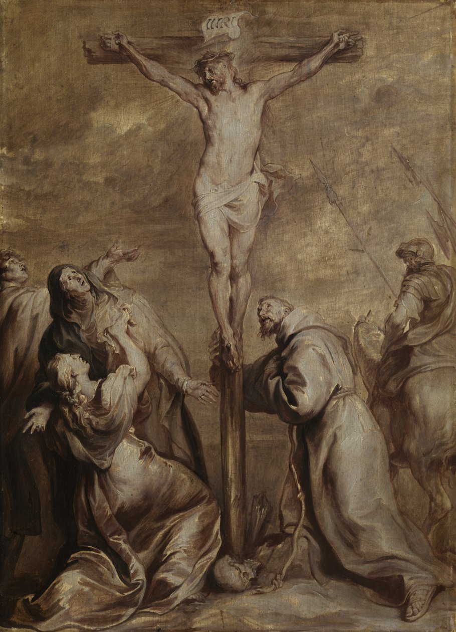 Ristiinnaulitseminen Pyhän Franciscuksen kanssa, 1630-32 tekijältä Anthony van Dyck