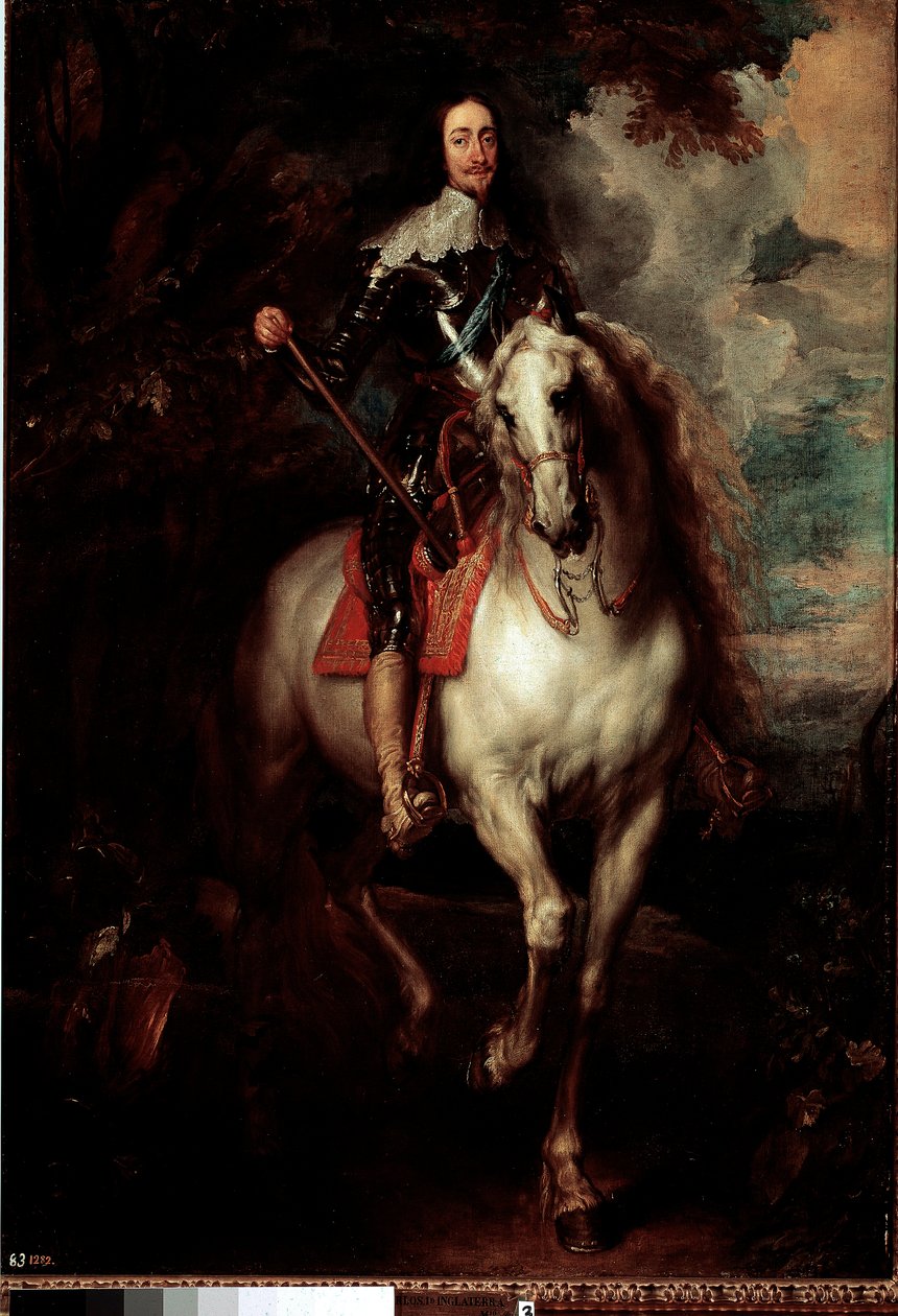Englannin kuninkaan Charles I Stuartin (1600 - 1649) ratsastusmuotokuva Antony Van Dyckin (1599-1641) maalaus tekijältä Anthony van Dyck