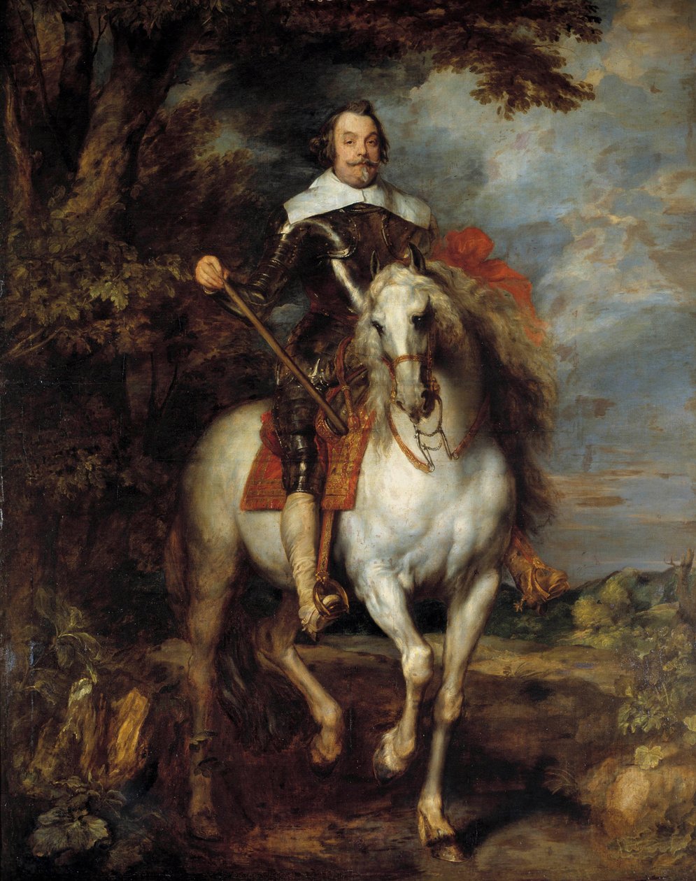 Ratsastusmuotokuva Don Francisco de Moncadasta (1586-1635), kreivi Dossunasta, Espanjan kuninkaan Philip IV:n suurlähettilästä Brysselissä Anton (Antoon tai Anthony) van Dyckin (1599-1641) maalaus 1600-luvun su. 3,05x2,42 m - Ratsastusmuotokuva Don Francis tekijältä Anthony van Dyck