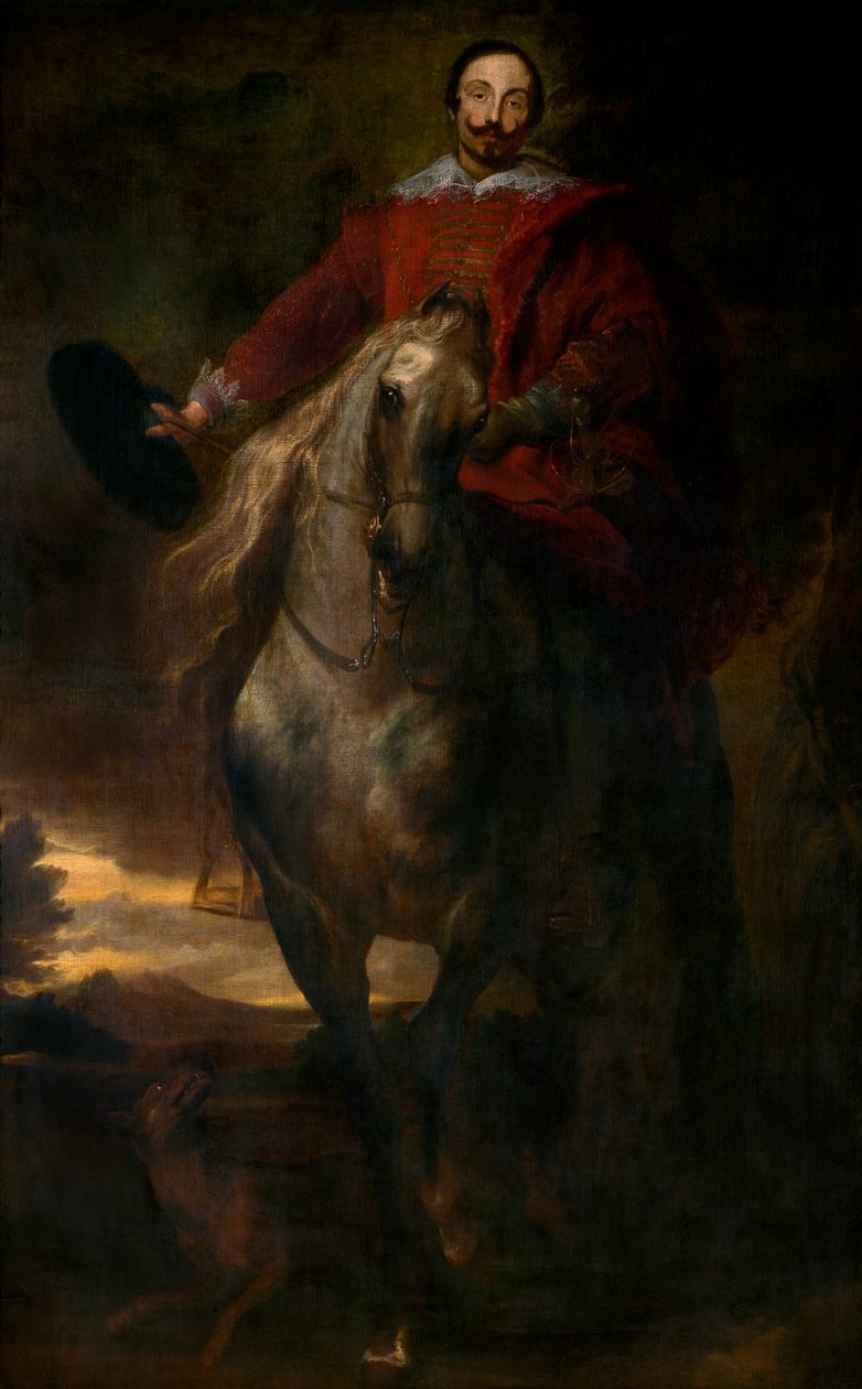 Taidemaalari Cornelis de Waelin ratsastusmuotokuva (öljy kankaalle) tekijältä Anthony van Dyck