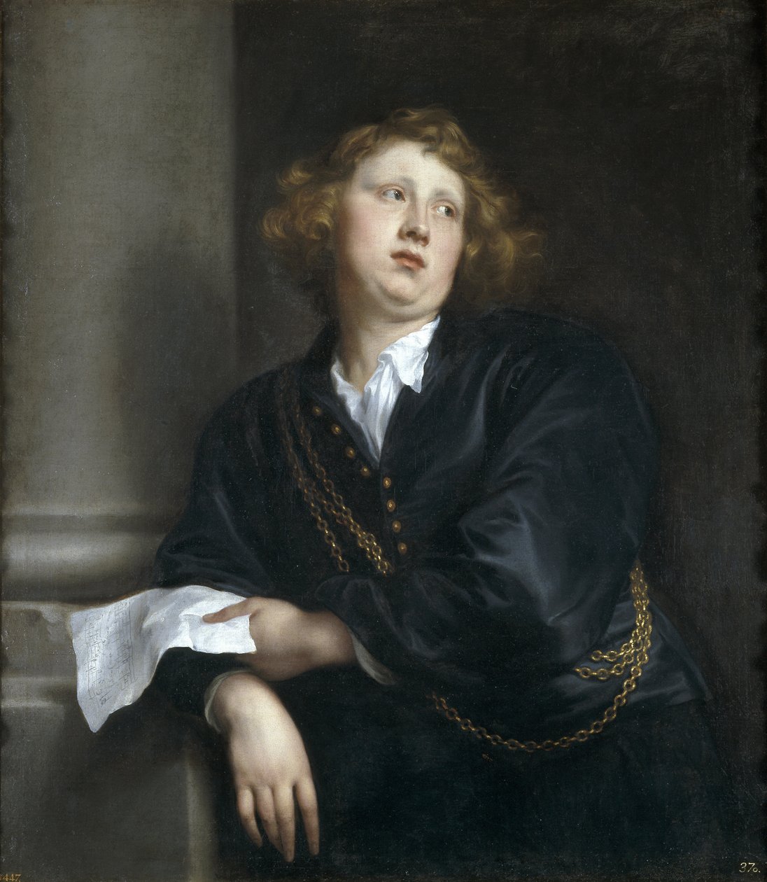 Henricus Liberti tai Hendrik van Groeninghen - Säveltäjän ja urkurin Henricus Libertin (1610-1669) muotokuva - Sir Anthonis (Anton ou Antoon) van Dyckin kuva (1599-1641) - 1627-1632 - Öljy kankaalle - 107xuse9 cm-107xM del Prado, Madrid tekijältä Anthony van Dyck