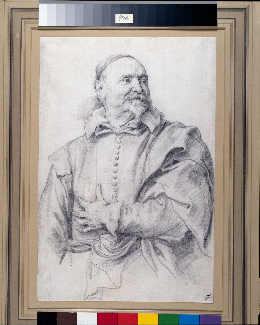 Jan Snellincx (musta liitu valkoisella paperilla) tekijältä Anthony van Dyck