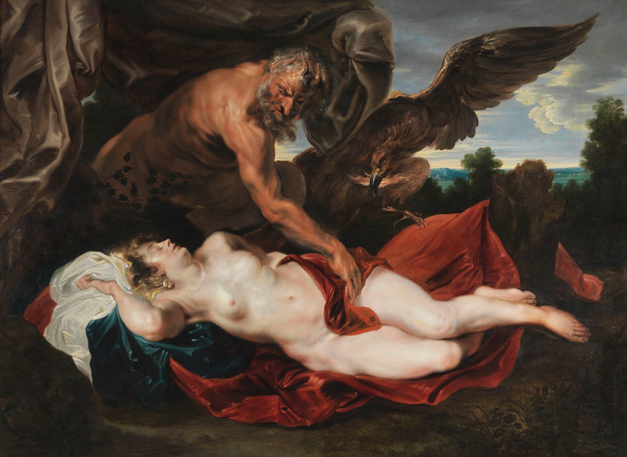 Jupiter ja Antiope, noin 1620 (öljy kankaalle). tekijältä Anthony van Dyck