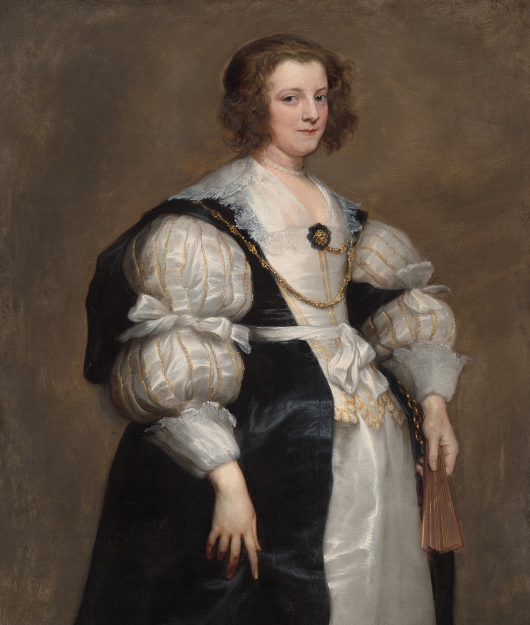 Nainen tuulettimen kanssa, c. 1628. tekijältä Anthony van Dyck