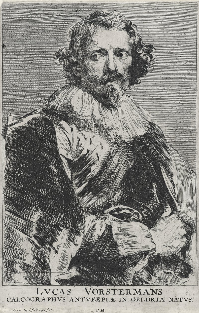 Lucas Vosterman, 1628-1632 (etsaus taitetulle paperille kaiverruksella) tekijältä Anthony van Dyck