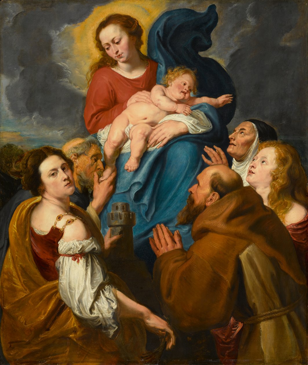 Madonna ja lapsi viiden pyhän kanssa, noin 1627-1630 (öljy kehrätyssä tammipaneelissa) tekijältä Anthony van Dyck