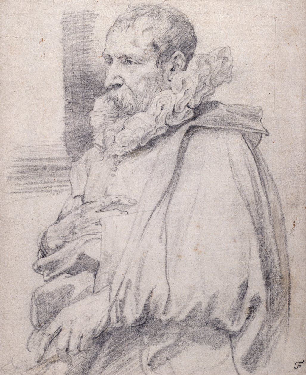 Pieter Brueghel nuorempi (musta liitu valkoisella paperilla) tekijältä Anthony van Dyck