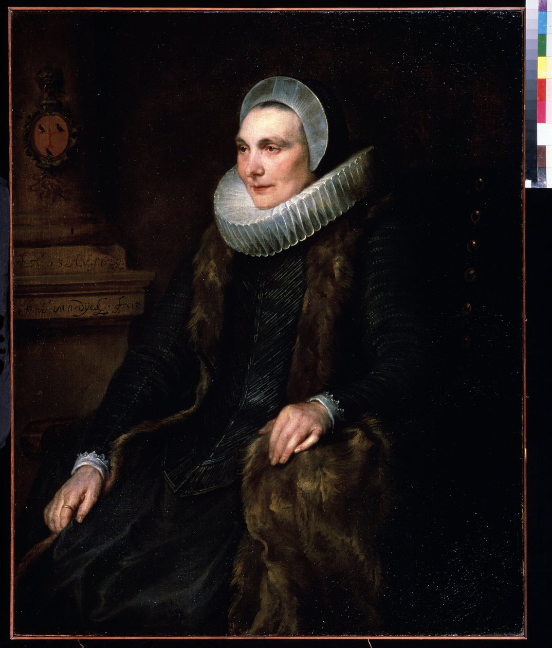 Maria Bosschaertin muotokuva (1605-1664) (Maria Boschaertin muotokuva). Peinture de Antoine (Anthonis, Anthony, Anton tai Anthony) van Dyck (1599-1641) tekijältä Anthony van Dyck