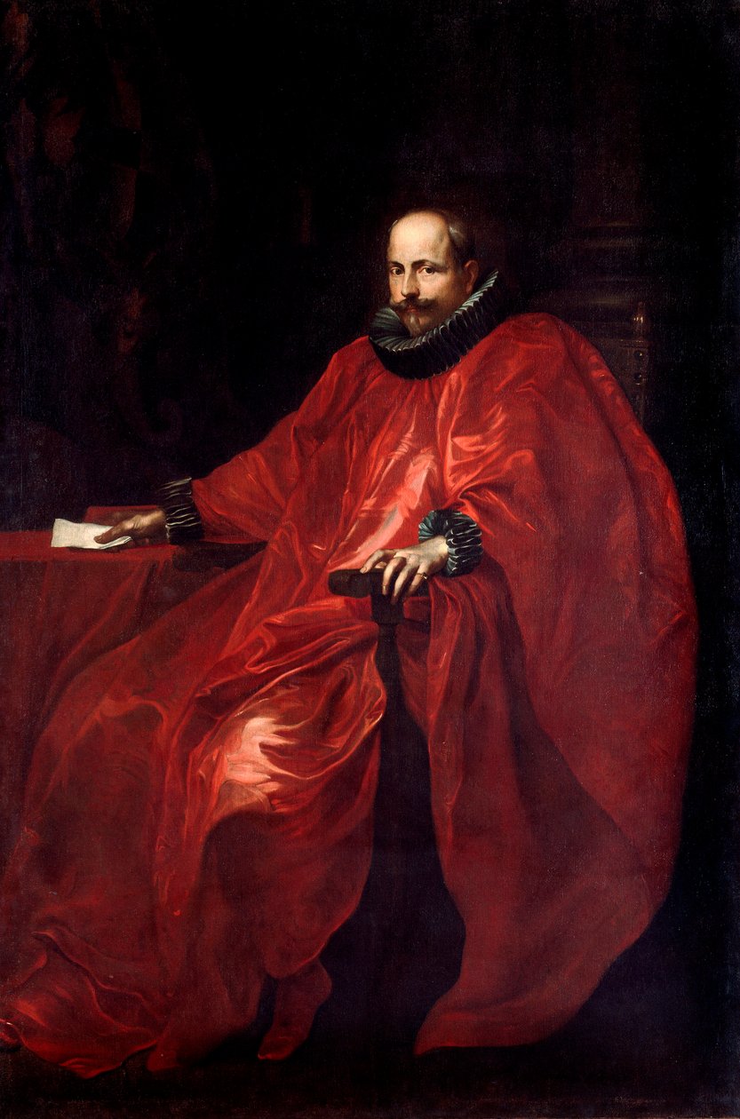 Agostino Pallavicinon (1577-1649) muotokuva suurlähettilään mekossa paavi Gregoire XV:lle Antonie Van Dyckin (1599-1641) maalaus su.219,5x148 cm Genes, Galleria di Palazzo Bianco tekijältä Anthony van Dyck