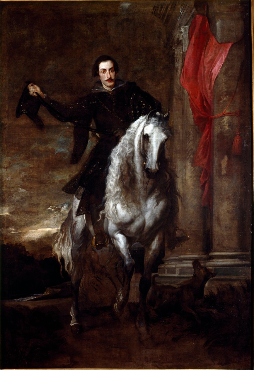 Muotokuva Anton Giulio Brignole Salesta (Brignole-Sale) Antonie Van Dyckin (1599-1641) hevosmaalauksessa 1621-1625 Koko 288x201 cm Genes, Galleria di Palazzo Rosso tekijältä Anthony van Dyck