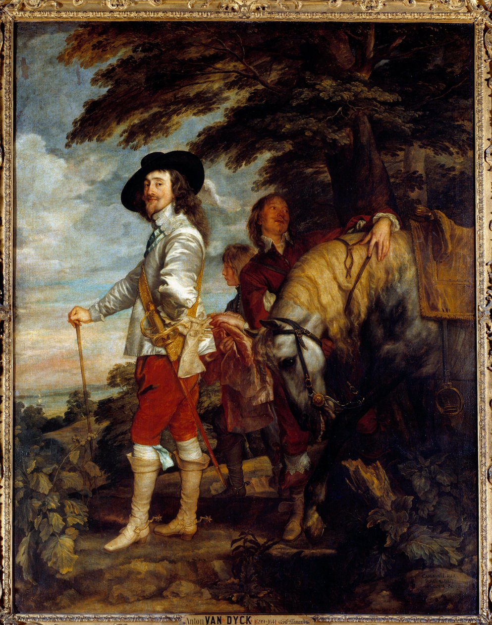Muotokuva Charles I Stuartista (1600 - 1649), Englannin kuningas, metsästys. Anton Van Dyckin (1599-1641) maalaus, flaamilainen koulu tekijältä Anthony van Dyck
