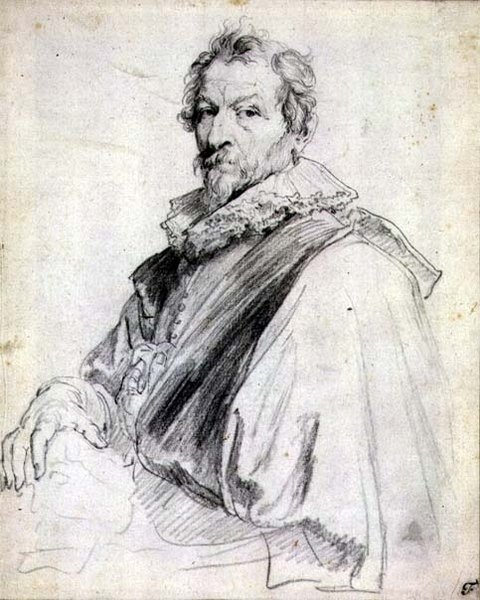 Hendrick Van Balenin muotokuva (musta liitu) tekijältä Anthony van Dyck
