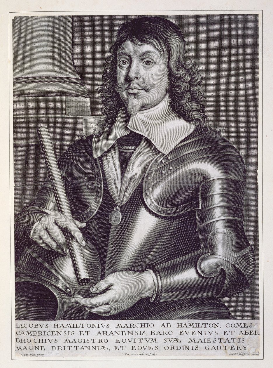 Muotokuva James Hamiltonista (1606-49) Hamiltonin 1. herttuasta, kaiverrus Joannes Meyssens (1612-70) tekijältä Anthony van Dyck