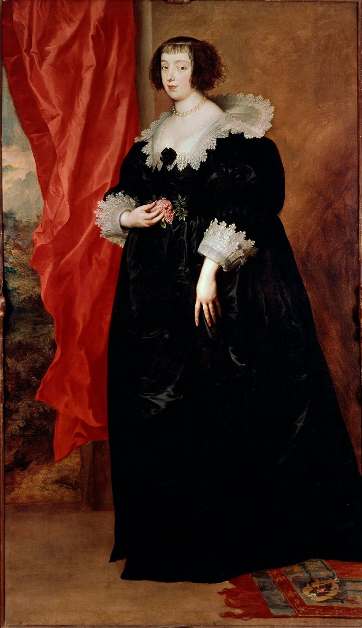 Margaret of Lorraine (1613-1662), Orleansin herttuattaren muotokuva ja Alencon Antoinen (Antoon tai Anton) Van Dyckin (1599-1641) maalaus tekijältä Anthony van Dyck