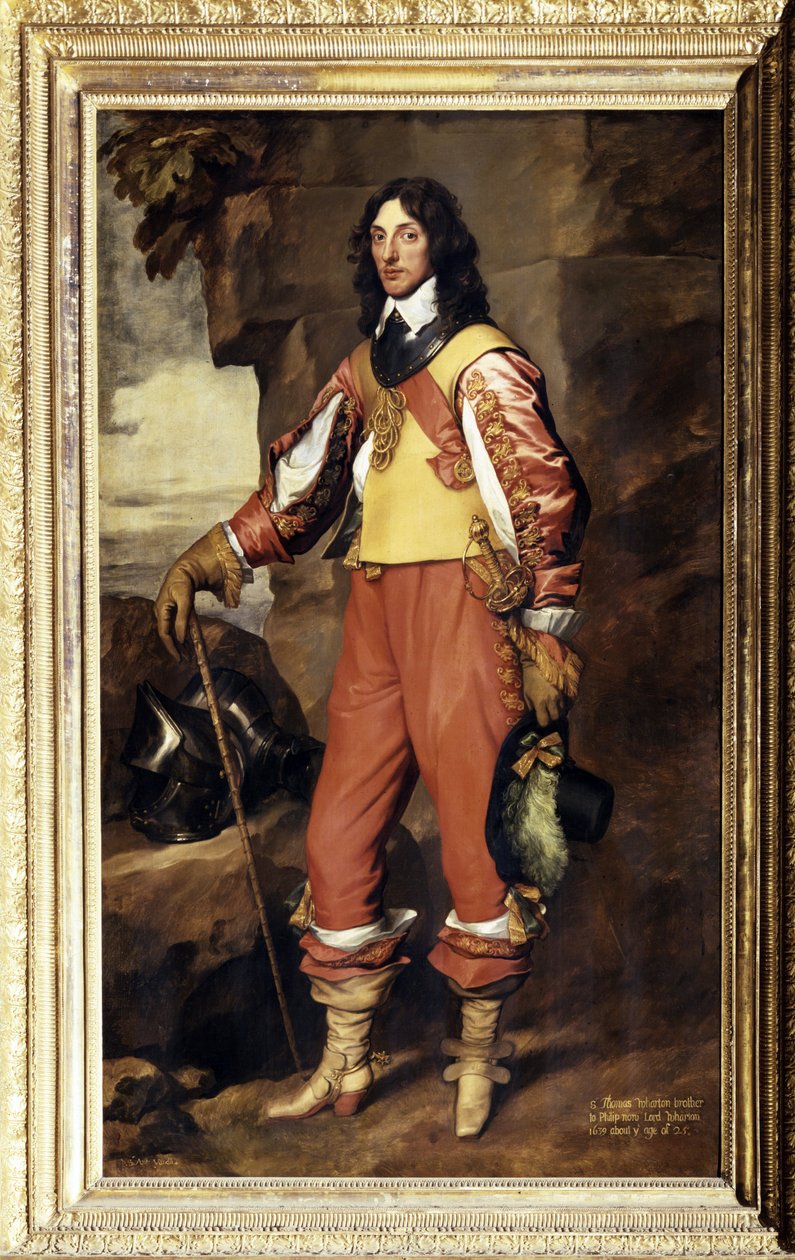 Sir Thomas Whartonin muotokuva. Hän käyttää sukkanauhan ritarikuntaa. Anthony (Anthonis, Anthony, Anton tai Antoon) van Dyckin (1599-1641) maalaus tekijältä Anthony van Dyck