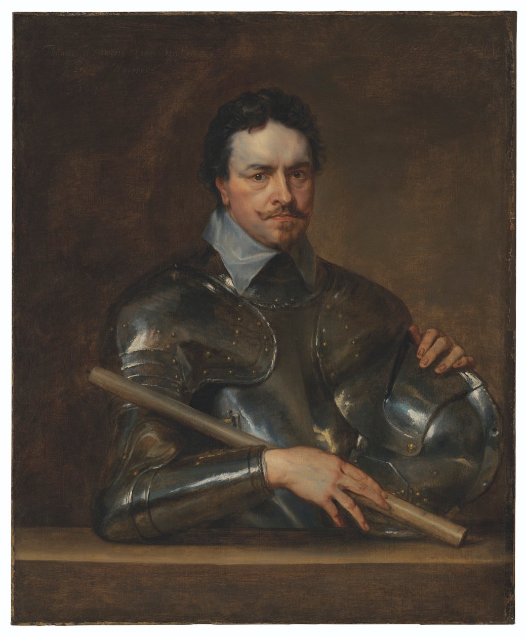 Muotokuva Thomas Wentworthista, Straffordin 1. jaarlista (1593-1641), puolipitkä, haarniskassa. tekijältä Anthony van Dyck