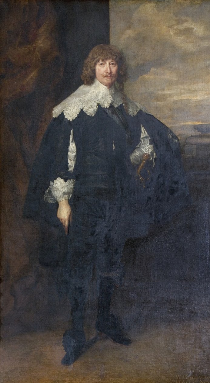 William Cavendishin muotokuva, muutettu sinisellä nauhalla tekijältä Anthony van Dyck