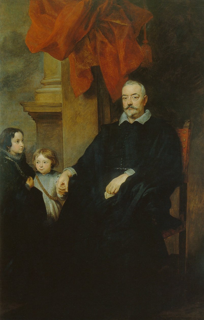 Muotokuva genuesilaisesta aatelismiehestä ja kahdesta tytöstä tekijältä Anthony van Dyck