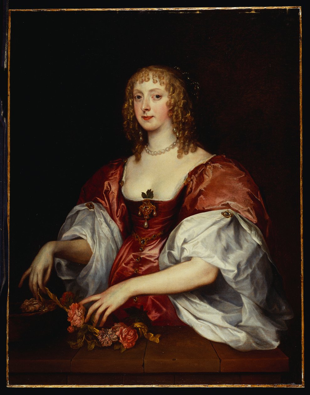 Naisen muotokuva, jota perinteisesti pidetään Carnarvonin kreivitärnä tekijältä Anthony van Dyck