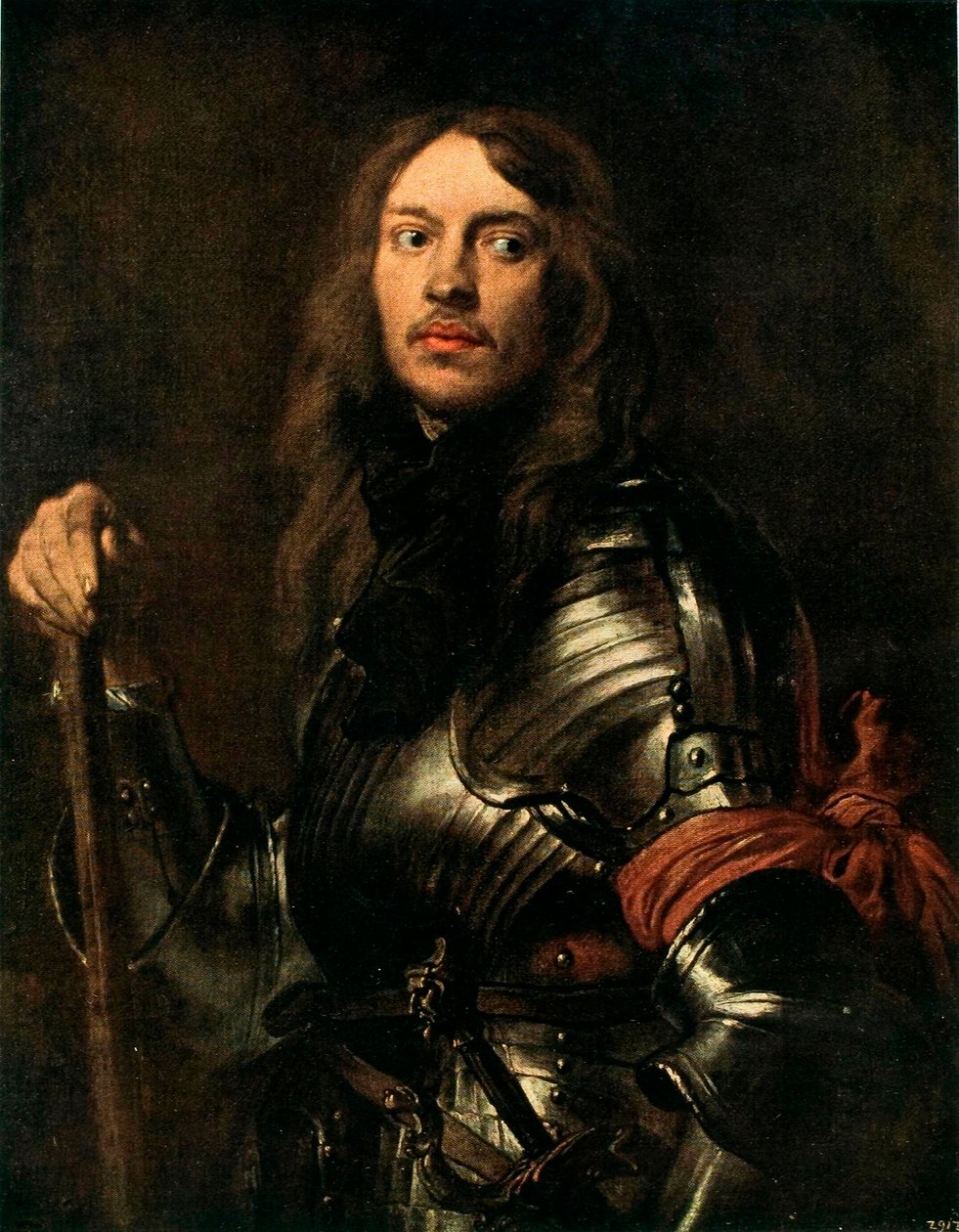 Muotokuva miehestä haarniskassa, jolla on punainen huivi tekijältä Anthony van Dyck