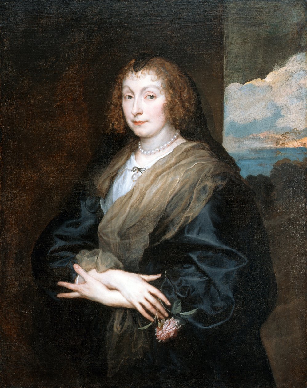Muotokuva naisesta ruusun kanssa, vuosina 1635–1639 tekijältä Anthony van Dyck