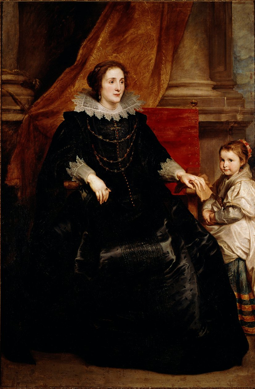 Muotokuva laadukkaasta naisesta ja hänen tyttärestään Antoine (Antoon tai Anton) Van Dyckin (1599-1641) maalaus tekijältä Anthony van Dyck