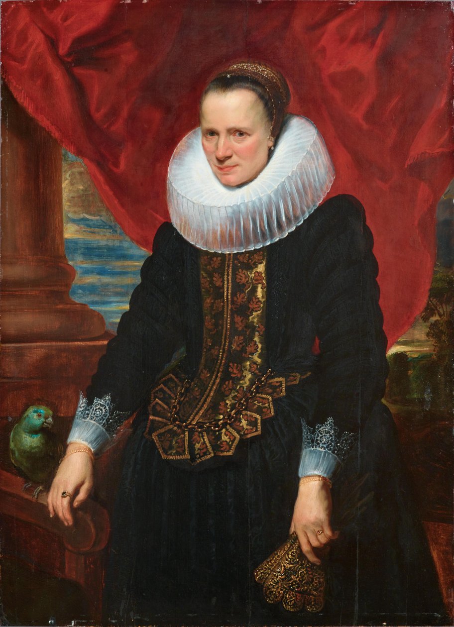 Muotokuva naisesta, jolla on suuri röyhelö tekijältä Anthony van Dyck