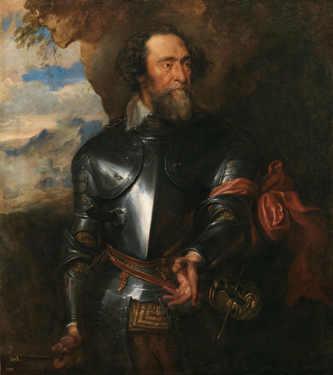 Muotokuva kreivi Hendrik van den Berghistä (1573-1638). tekijältä Anthony van Dyck