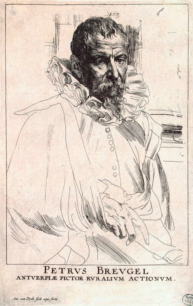 Taiteilija Pieter Bruegel nuoremman muotokuva, 1564-1636, 1600-luvun alku tekijältä Anthony van Dyck