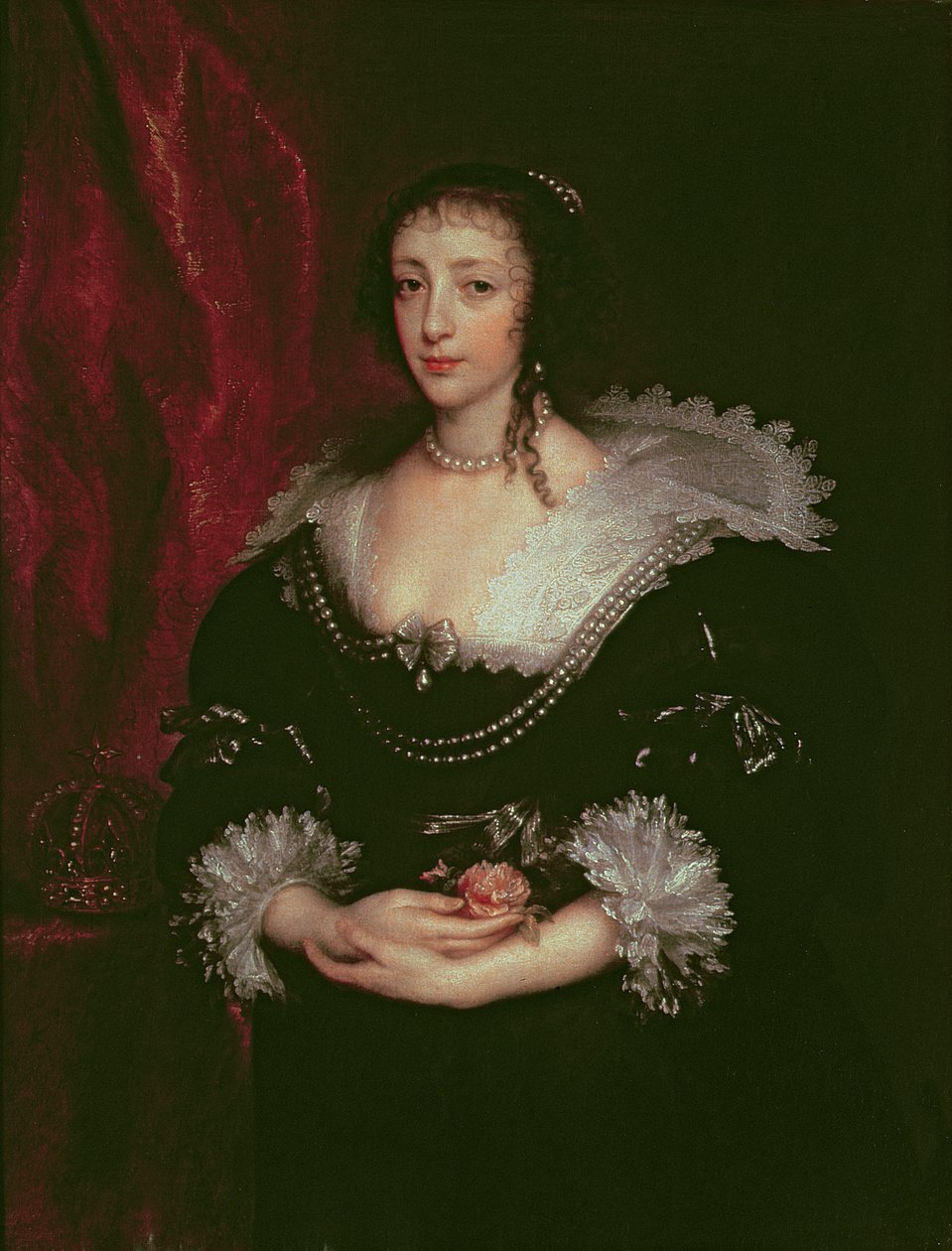 Kuningatar Henrietta Maria (1609-1669), Englannin Kaarle I:n kuningatar puoliso, 1632 tekijältä Anthony van Dyck