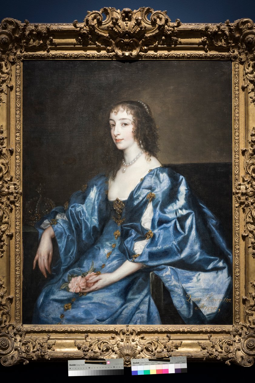 Englannin kuningatar Henrietta Maria, n. 1636-38 (öljy kankaalle) tekijältä Anthony van Dyck