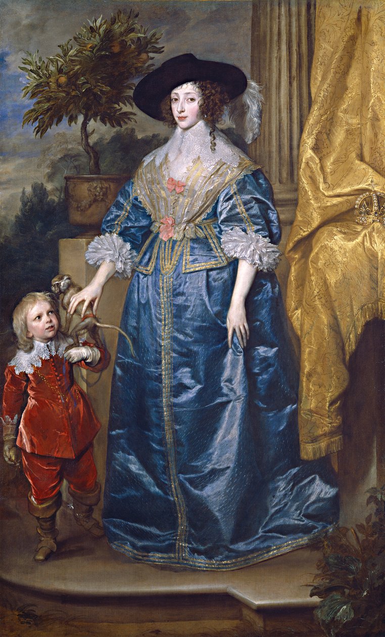 Kuningatar Henrietta Maria Sir Jeffrey Hudsonin kanssa tekijältä Anthony van Dyck