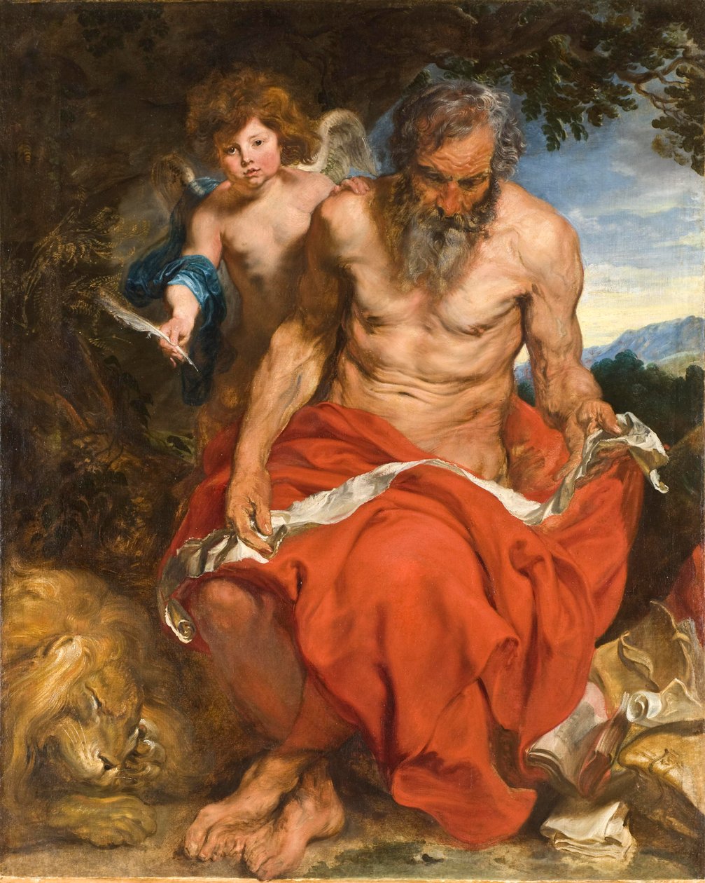 Pyhä Hieronymus, noin 1620 (öljy kankaalle) tekijältä Anthony van Dyck