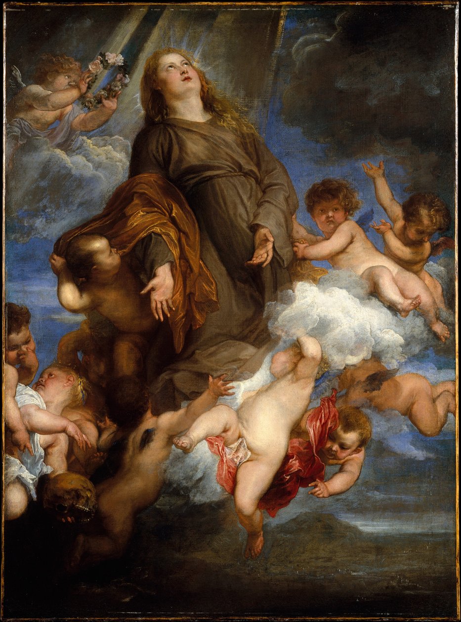 Pyhä Rosalie rukoilee Palermon ruttoon sairastuneiden puolesta. tekijältä Anthony van Dyck
