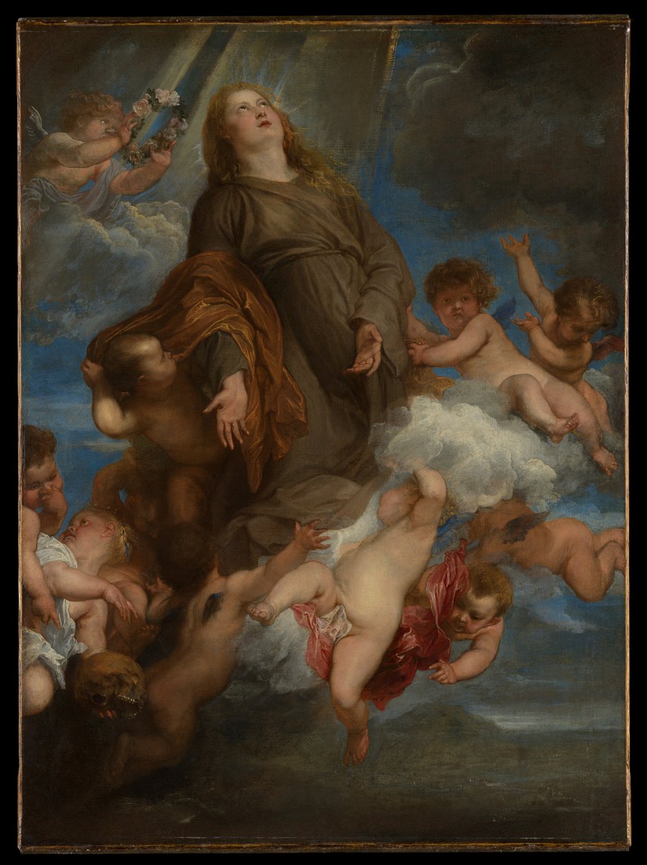 Pyhä Rosalie rukoilee Palermon ruttoon sairastuneiden puolesta tekijältä Anthony van Dyck