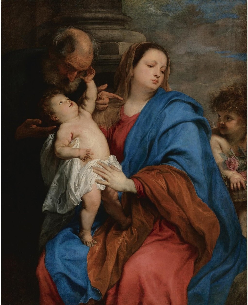 Pyhä perhe ja enkeli tekijältä Anthony van Dyck