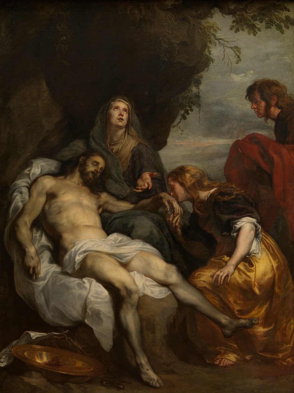 Valituslaulu kuolleesta Kristuksesta, n. 1629 (öljy kankaalle) tekijältä Anthony van Dyck