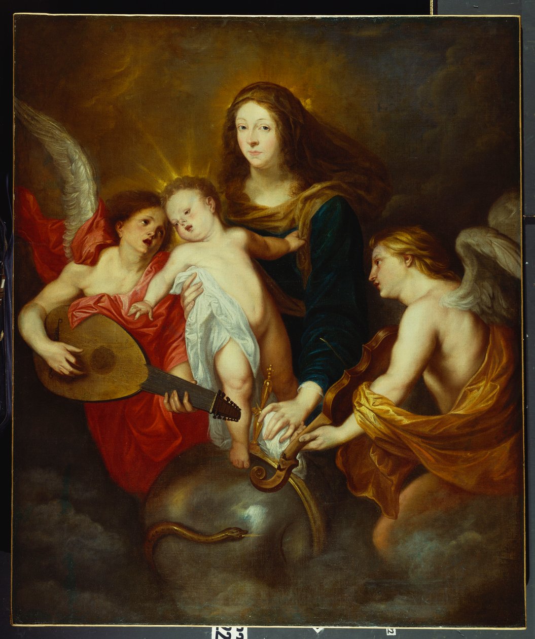 Neitsyt ja lapsi voittivat synnin kahden musikaalienkelin kanssa tekijältä Anthony van Dyck