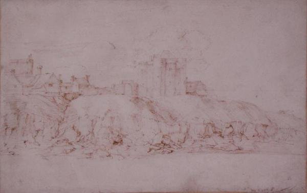 Ypres-torni, ruis, etelästä katsottuna (kynä ja muste paperille) tekijältä Anthony van Dyck