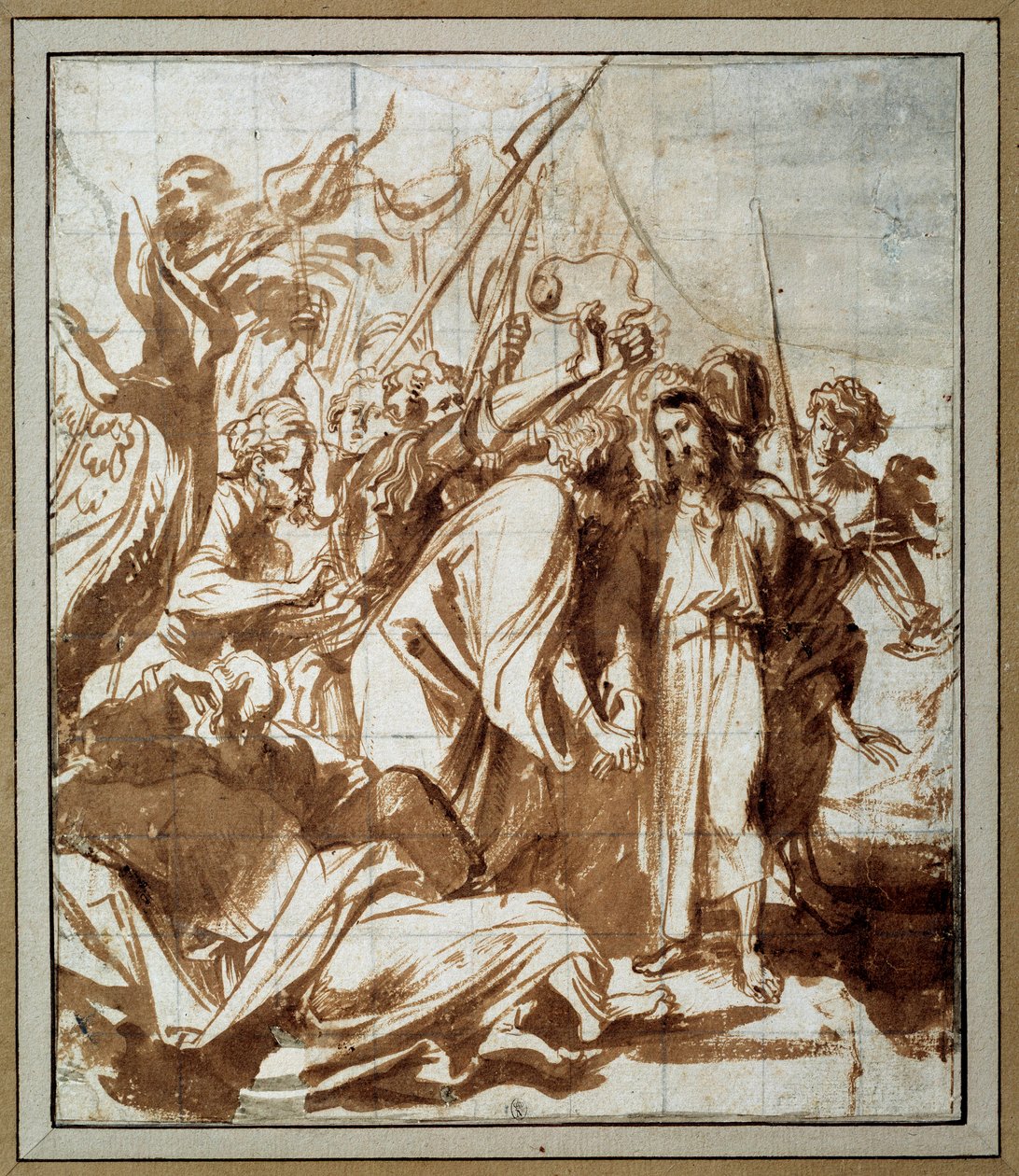 Kristuksen pidätys. Piirustus Anton Van Dyck (1599-1641) Ec. Flam. tekijältä Anthony van Dyck
