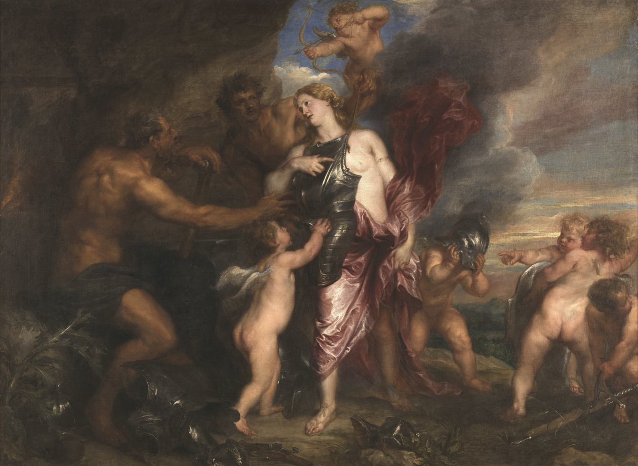Thetis vastaanottaa Achilleukselle tarkoitetun uuden haarniskan Vulcanin pajasta tekijältä Anthony van Dyck