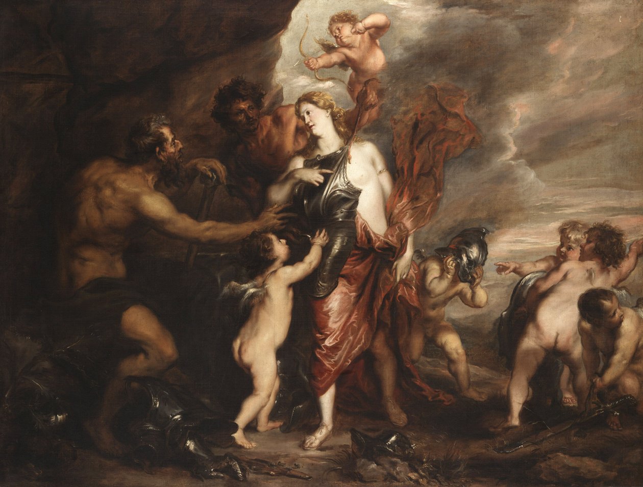 Venus Vulcanin takomassa, joka tunnetaan myös nimellä "Thetis vastaanottaa Akilleuksen käsivarret" tekijältä Anthony van Dyck