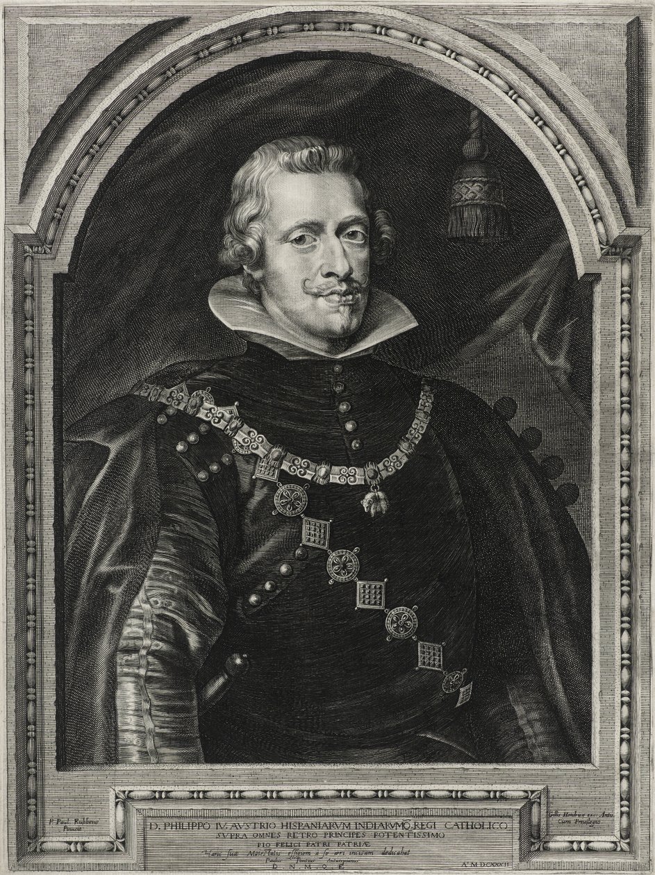 Philip IV, Espanjan kuningas, kaiverrus Paulus Pontius (1603-58), 1632 (kaiverrus paperille) tekijältä Anthony van after Dyck