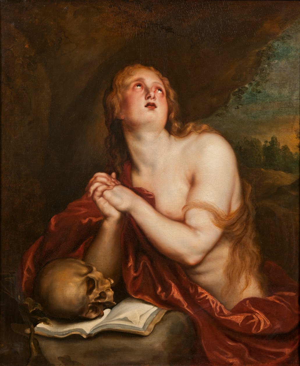 Katuva Pyhä Maria Magdaleena, n. 1630-1640 tekijältä Anthony van workshop of Dyck