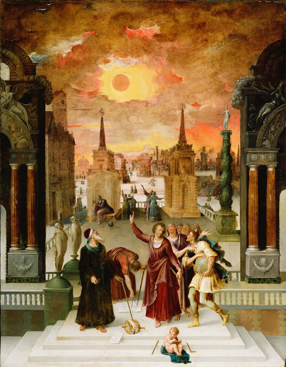 Dionysius Areopagiitti käännyttää pakanafilosofit, 1570-luku tekijältä Antoine Caron