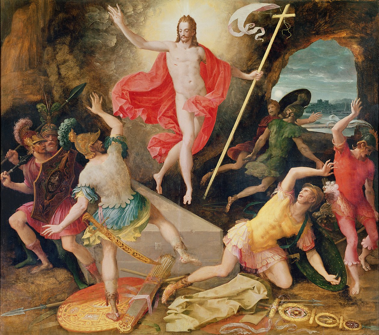Kristuksen ylösnousemus, noin 1594 tekijältä Antoine Caron